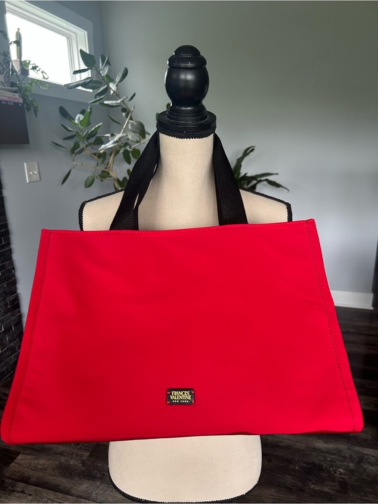 Frances Valentine Handbags - Frances Valentine Bright Red Tote with Black Handles